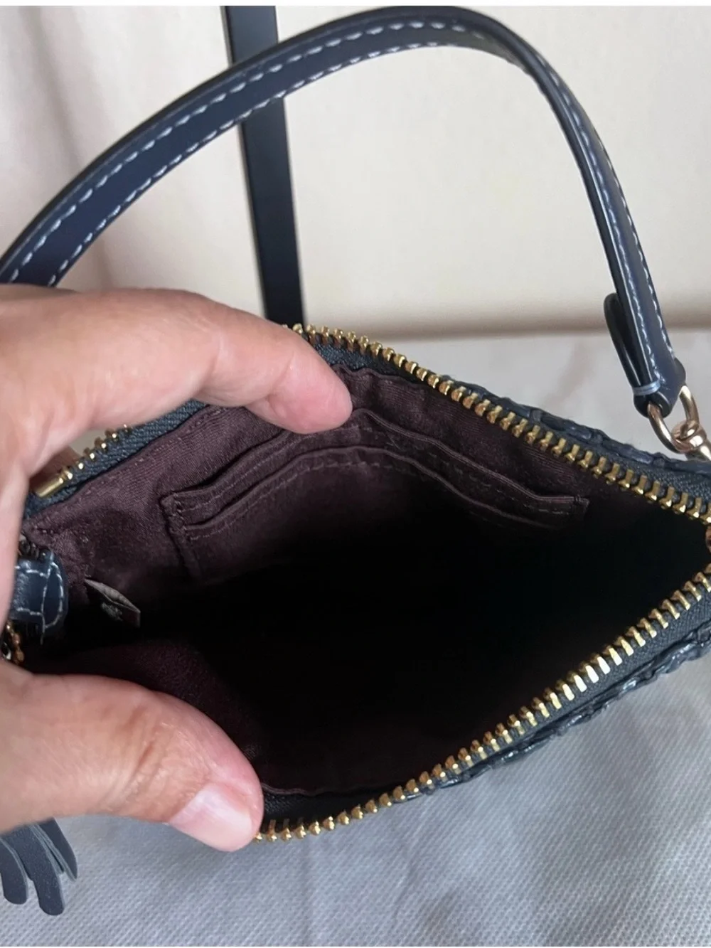 Coach navy woven